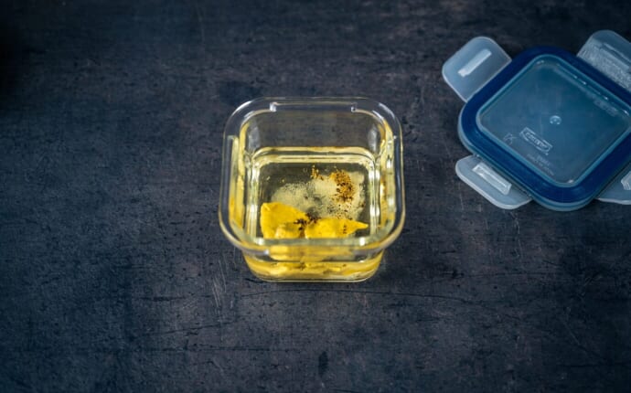 Vinaigrette with mustard in a jar Vinaigrette with mustard in a jar