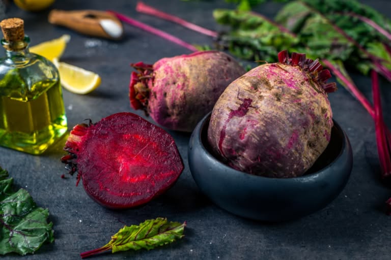 Boiled beets are done