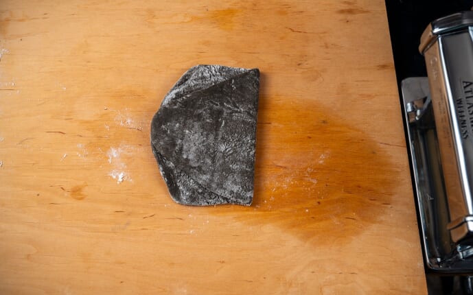 Homemade Black Squid Ink Pasta Dough: Step 11.