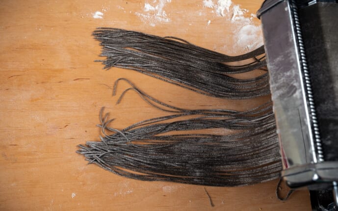 Homemade Black Squid Ink Pasta Dough: Step 14.