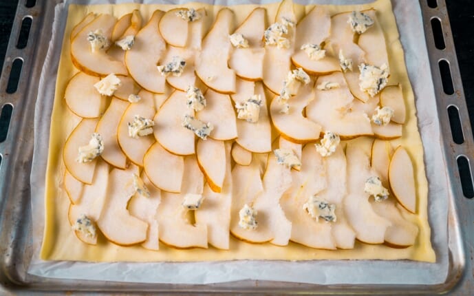 Pear Puff Pastry Tart with Gorgonzola: Step 2. Pear Puff Pastry Tart with Gorgonzola: Step 2.