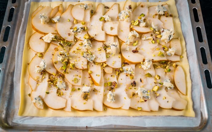 Pear Puff Pastry Tart with Gorgonzola: Step 3. Pear Puff Pastry Tart with Gorgonzola: Step 3.