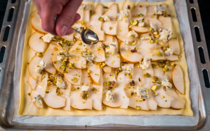 Pear Puff Pastry Tart with Gorgonzola: Step 5. Pear Puff Pastry Tart with Gorgonzola: Step 5.