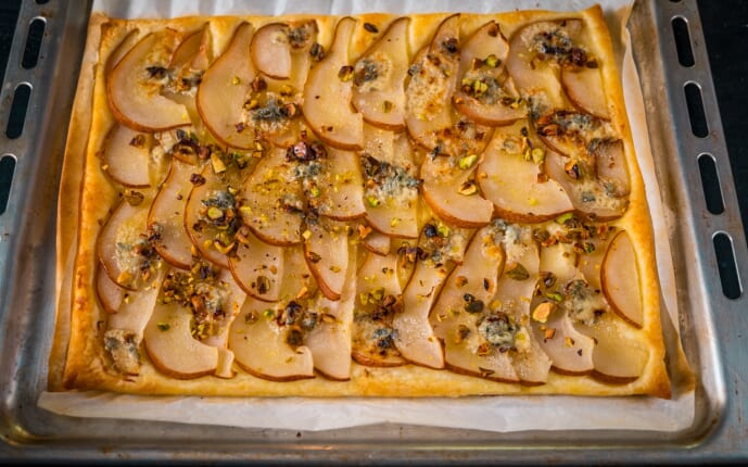 Pear Puff Pastry Tart with Gorgonzola: Step 4. Pear Puff Pastry Tart with Gorgonzola: Step 4.