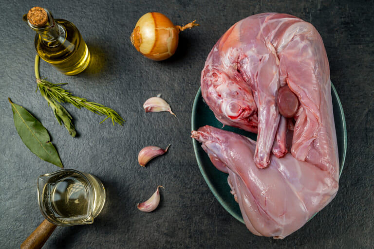 Ingredients for Braised Rabbit in White Wine