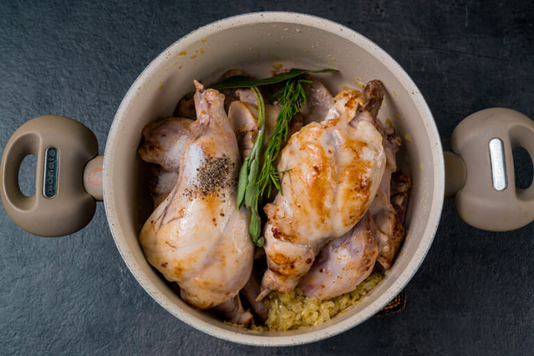 Braised Rabbit in White Wine: Step 5.