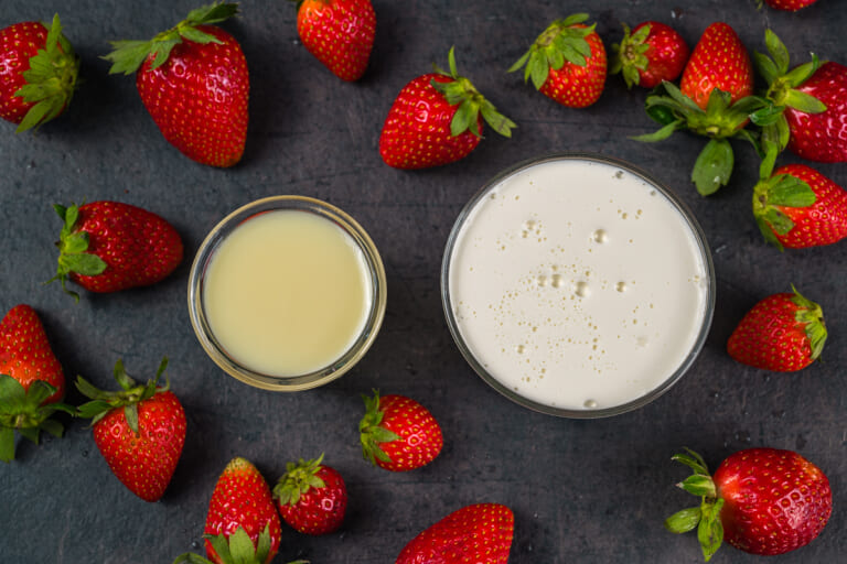 Ingredients for Strawberry Ice Cream: No-Churn, 3-Ingredient