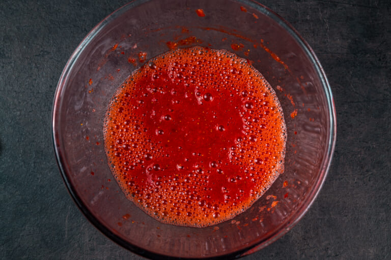 Chopped strawberries