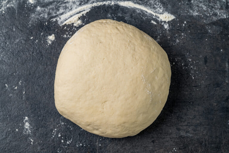 Vareniki dough gathered into a ball