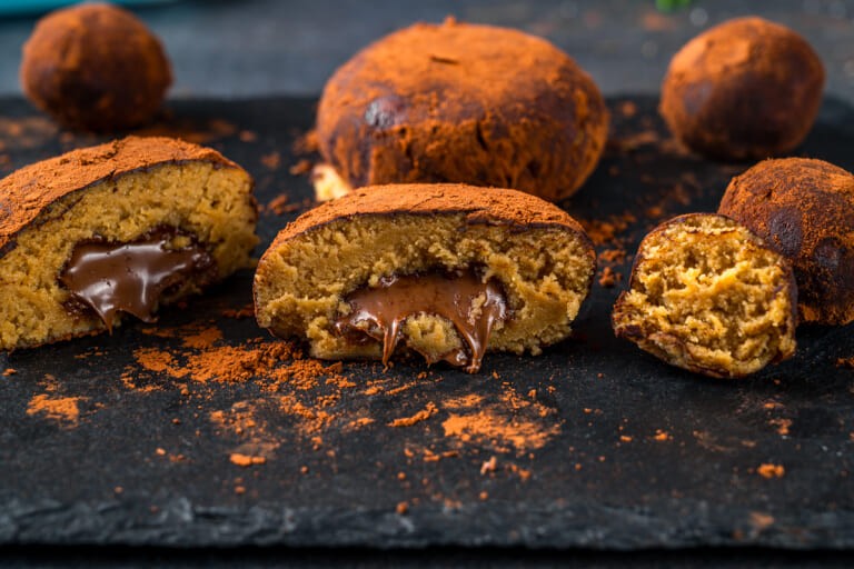 Tiramisu truffle candies with Nutella filling