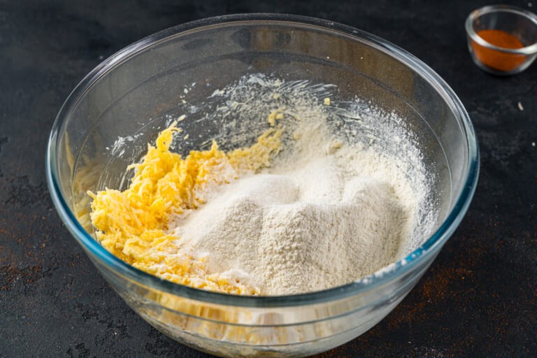 Mix everything well and add flour