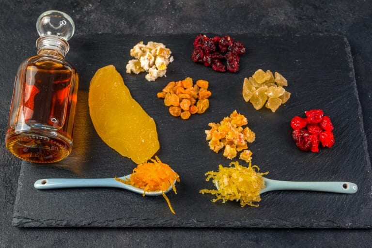 Ingredients for brandy soaked fruits