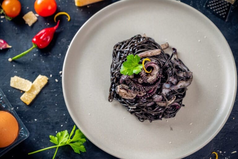 Cattlefish squid ink pasta