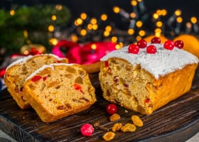Traditional British Christmas Cake with Brandy-Soaked Fruits Recipe