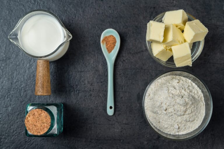 Ingredients for bechamel