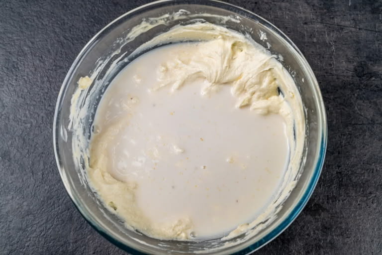 Soaked Cream of Wheat and vanilla sugar added to the farmer's cheese mixture.